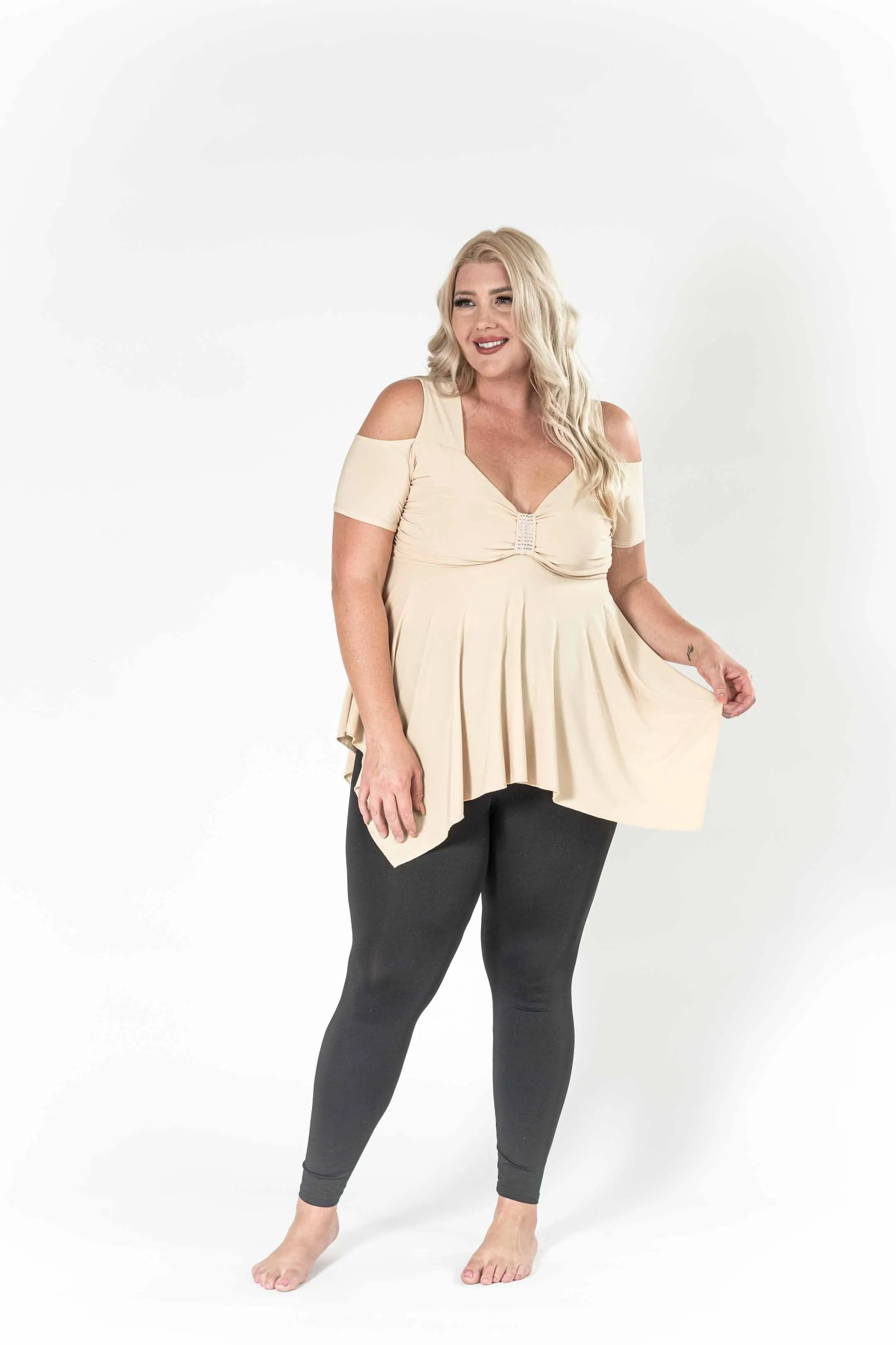 The Caramel Sexy Shoulders Top