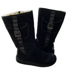 UGG Australia Retro Cargo Shearling Boot Women size 6 Black