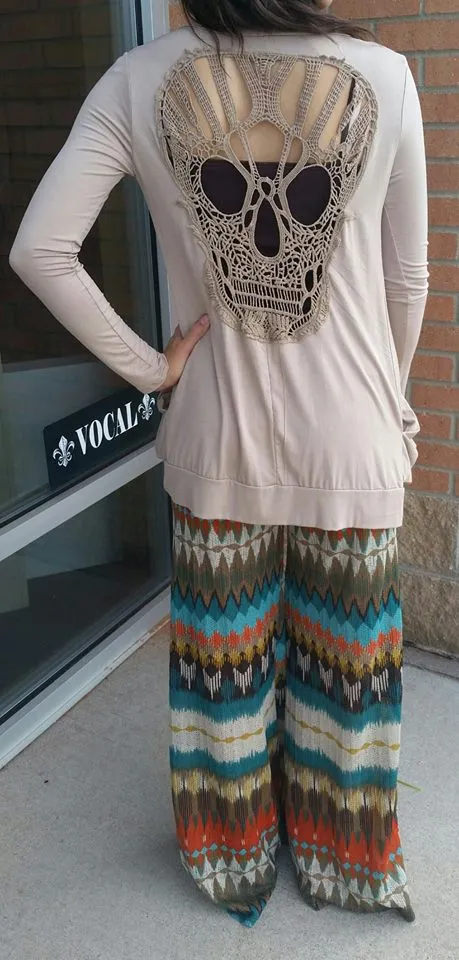 Vanilla Bay | Skull Cardigan Mocha