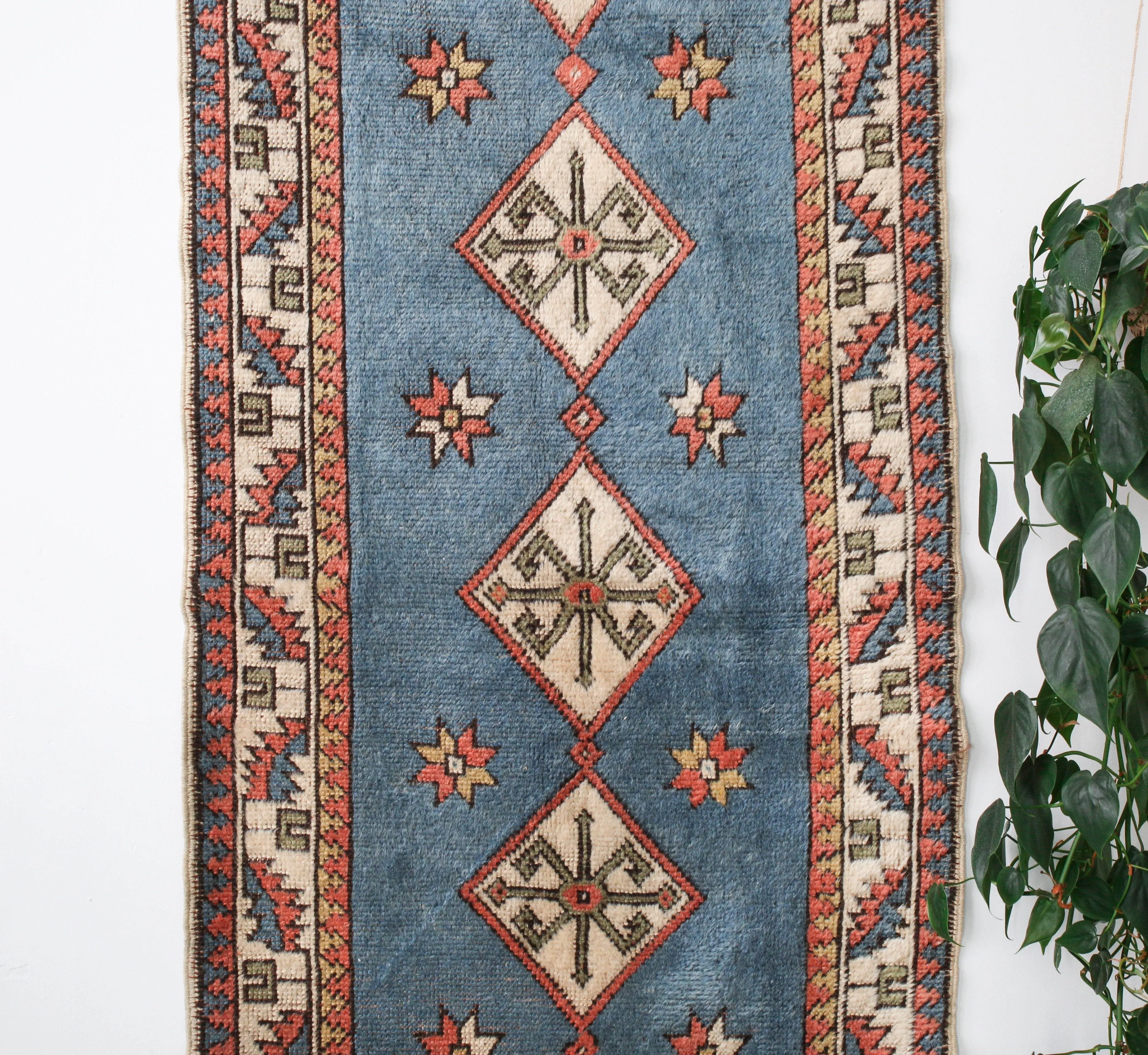 Vintage Turkish Kars Kazak Runner Rug