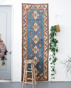 Vintage Turkish Kars Kazak Runner Rug