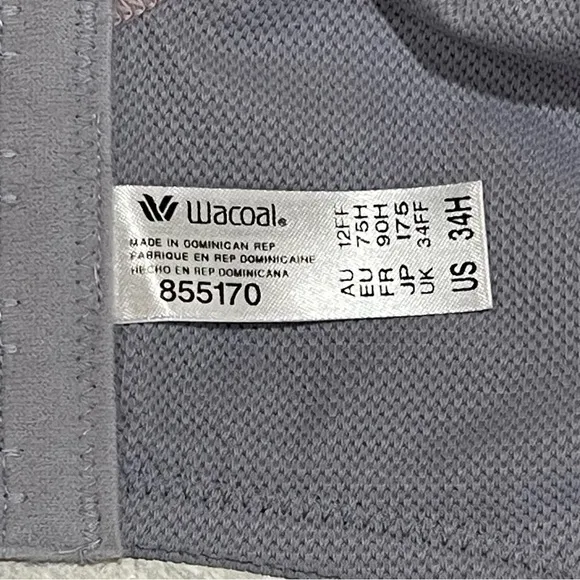WACOAL Simone Seamless Underwire Sports Bra - Lilac Gray - Sz - 34H .US (B637)