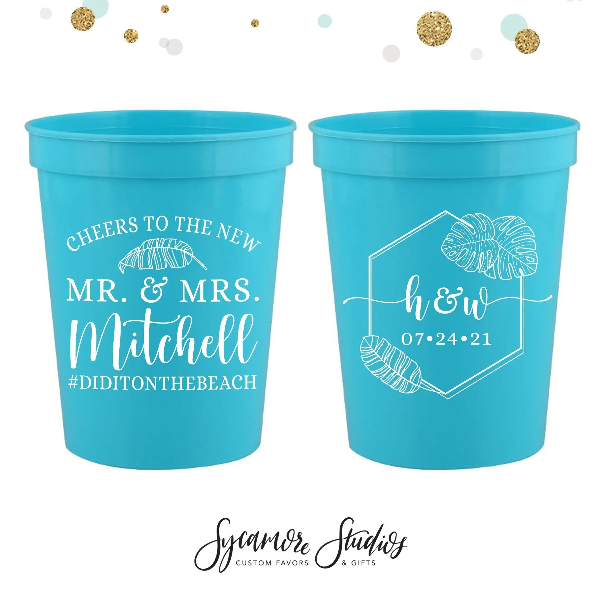 Wedding Can Cooler & Cup Package #167 - Cheers to The Mr and Mrs