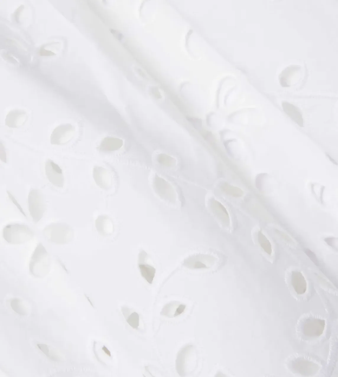 White Cotton Embroidered Midi Skirt