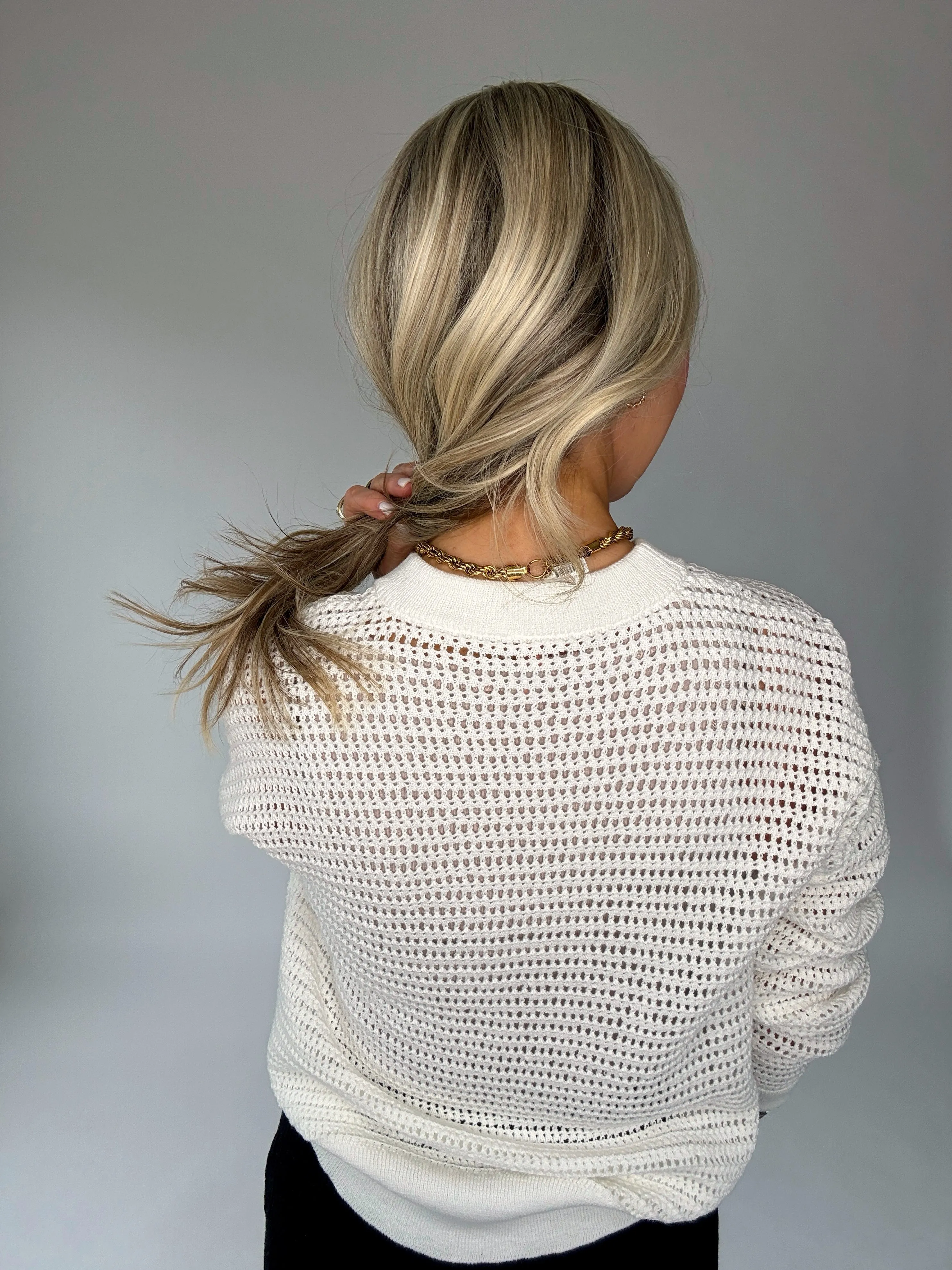 White Sands Crochet Pullover