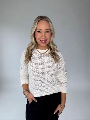 White Sands Crochet Pullover
