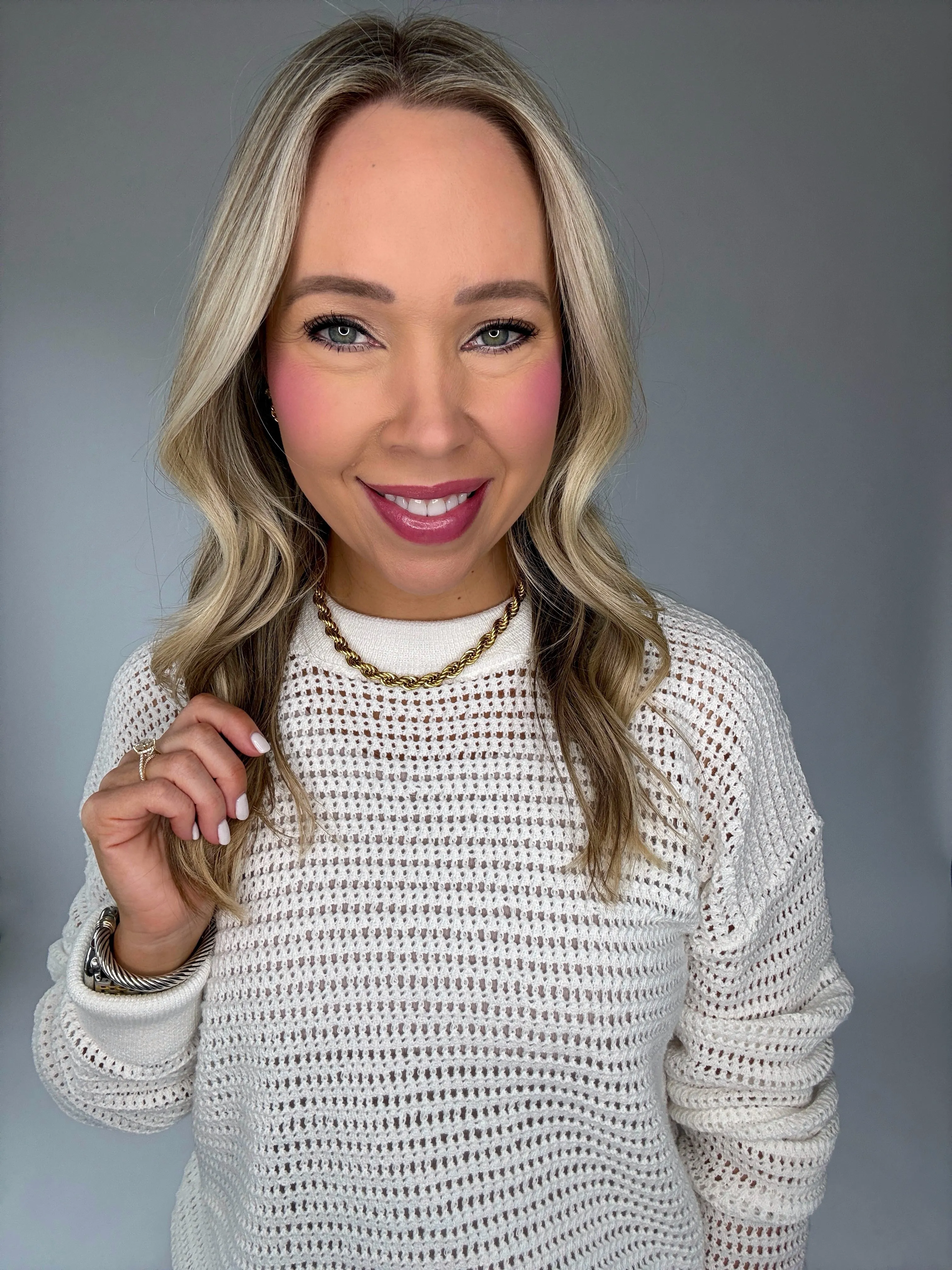 White Sands Crochet Pullover