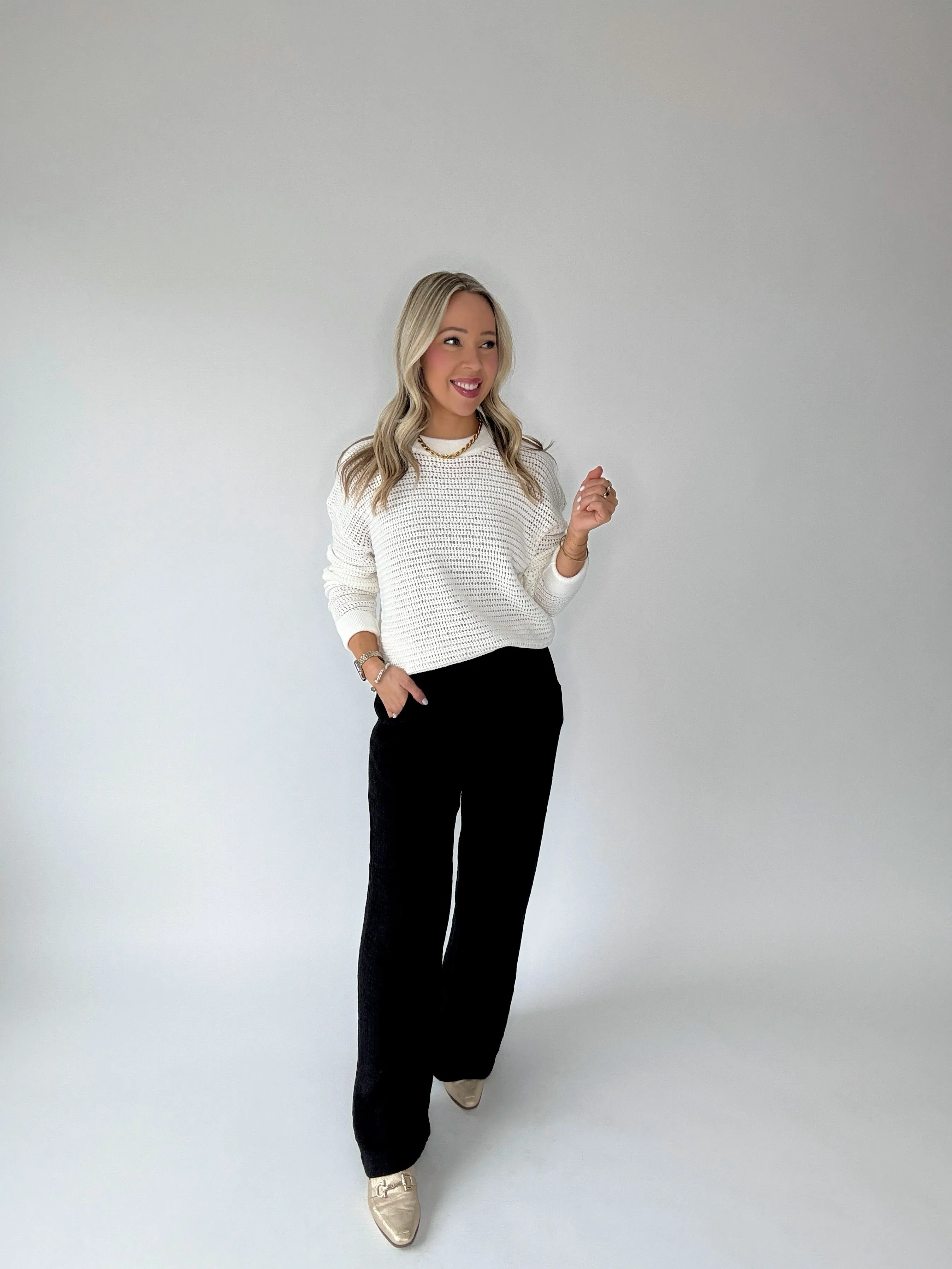 White Sands Crochet Pullover