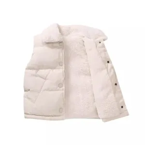 White Warm sleeveless Jacket