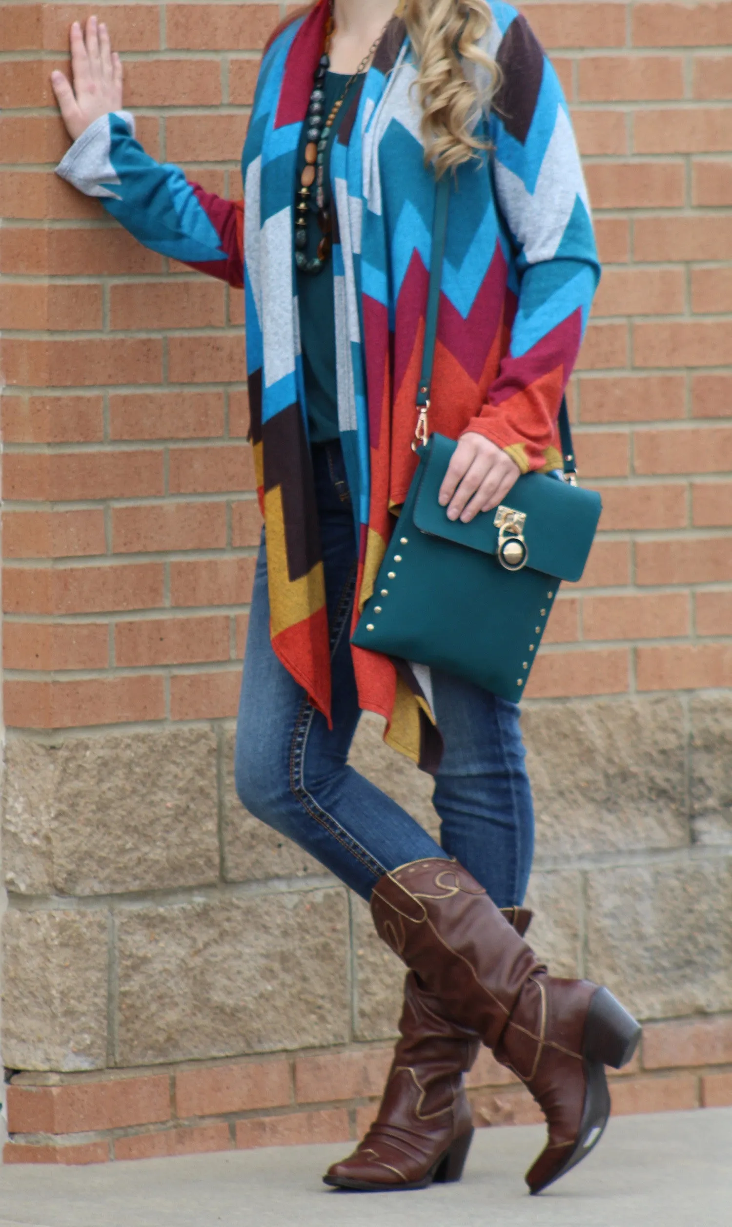 Yahada | Multi Color Chevron  Cardigan