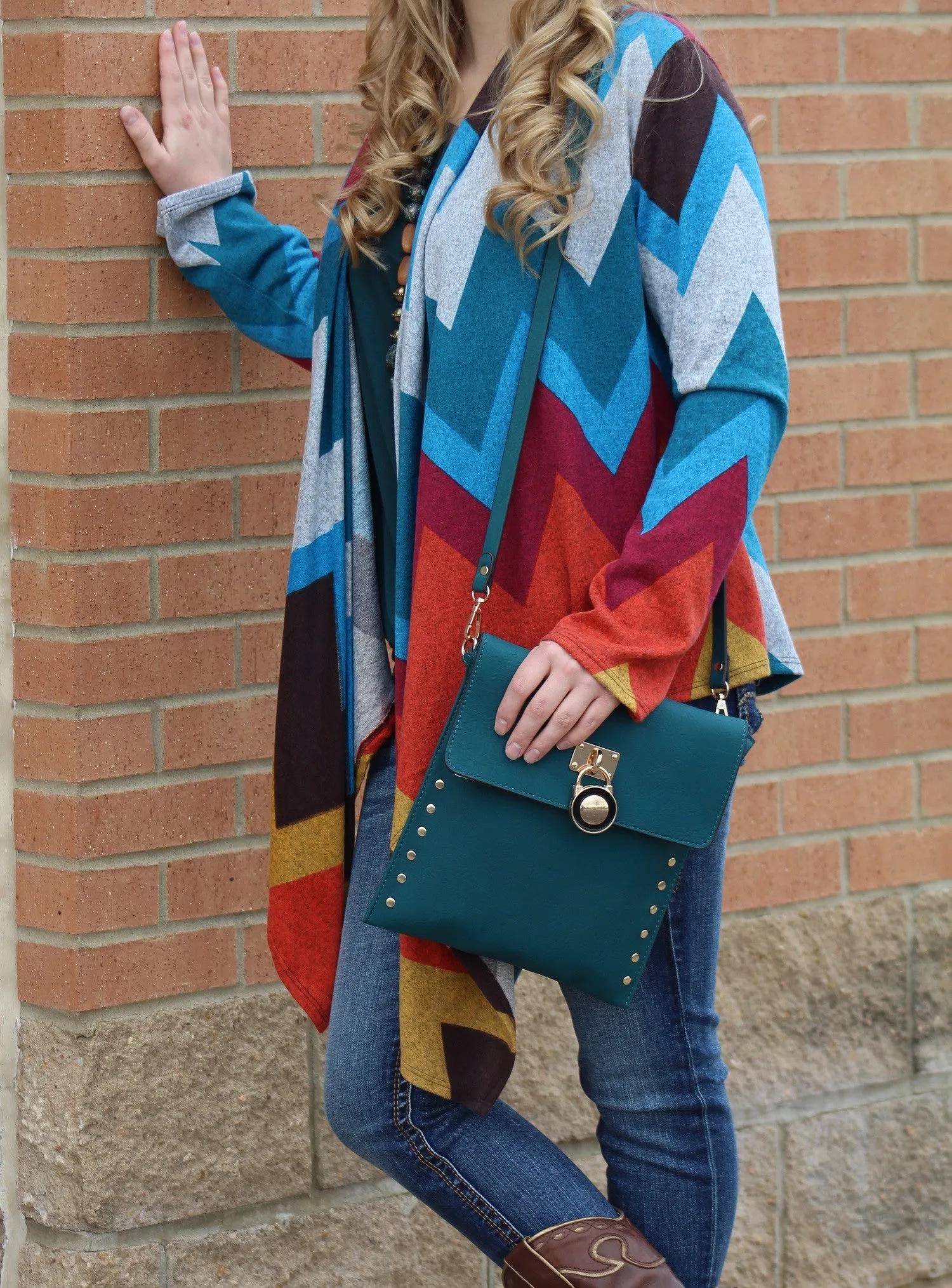 Yahada | Multi Color Chevron  Cardigan